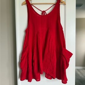 Free People Vibrant Red Tank Top